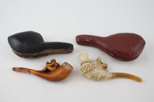 Meerschaum Estate Pipes Inc. Antique Mountain Goat & Man Smoking Pipe - Meerschaum Estate Pipes Inc.