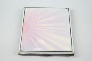 Vintage 1938 Birmingham Sterling Silver Pink Gradient Enamel Cigarette Case 124g - w/ Pink