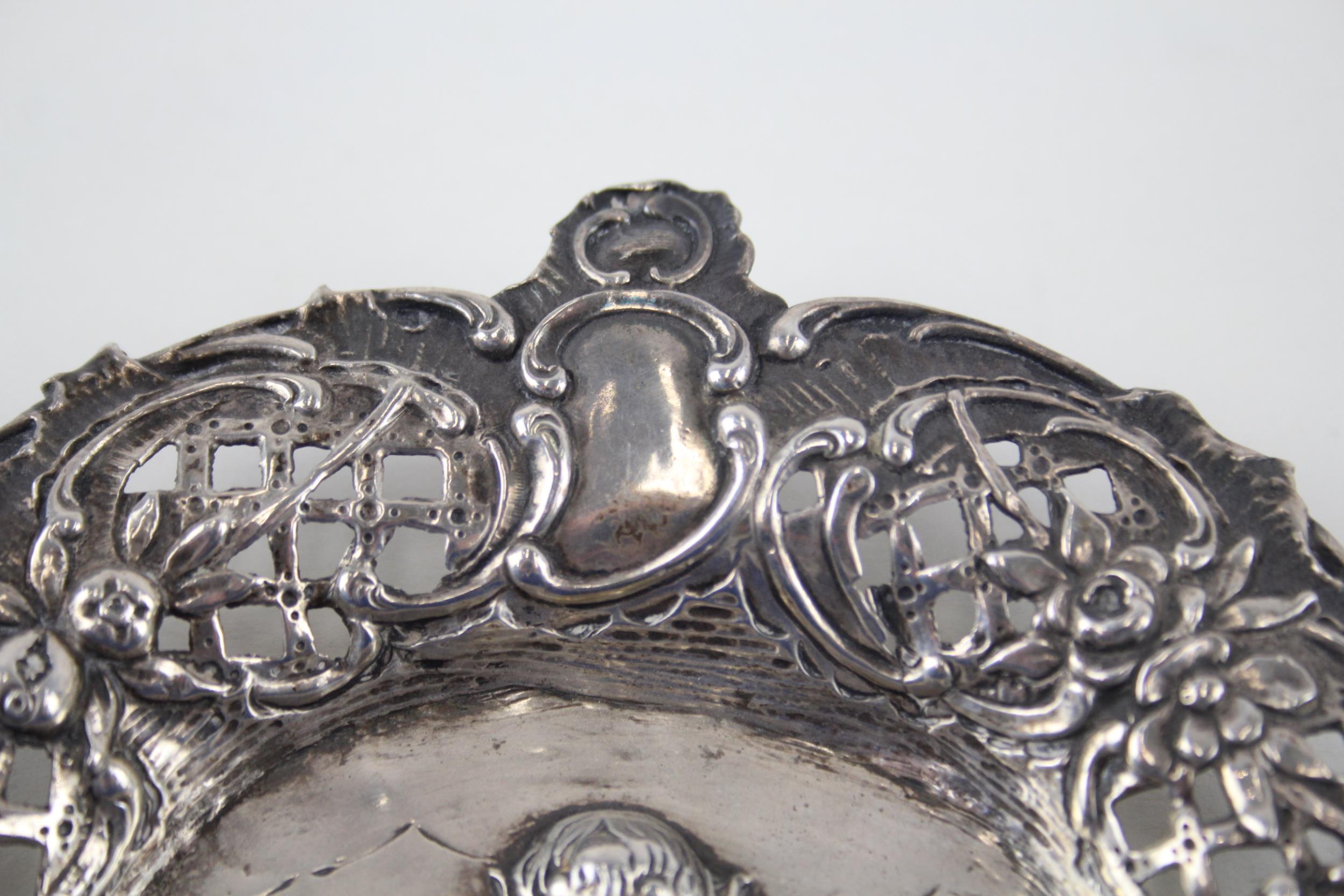 Antique Victorian 1897 London Sterling Silver Cherub Pin Trinket Dish (66g) - Maker - William Neal - Image 3 of 6