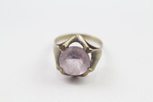 9ct gold amethyst single stone cocktail ring Size P 3 g