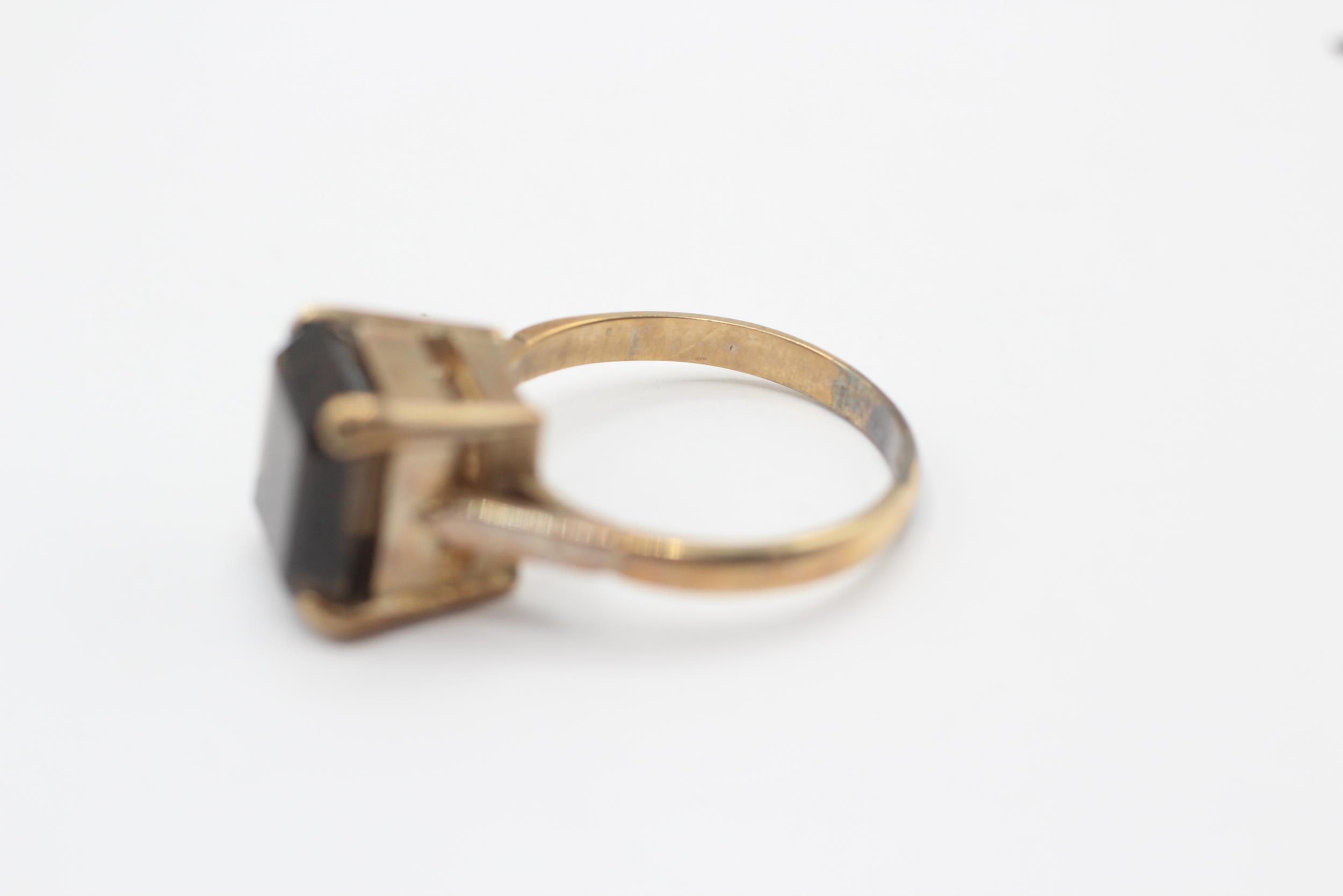 9ct gold smokey quartz single stone ring Size K 3.6 g - Image 2 of 6