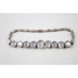 Silver Moonstone panel bracelet (7g)