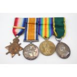 WW1 1914 Mons Star - Territorial Medal Mounted Group - WW1 1914 Mons Star - Territorial Medal