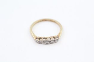 18ct gold vintage diamond five stone ring Size M 1/2 2.1 g