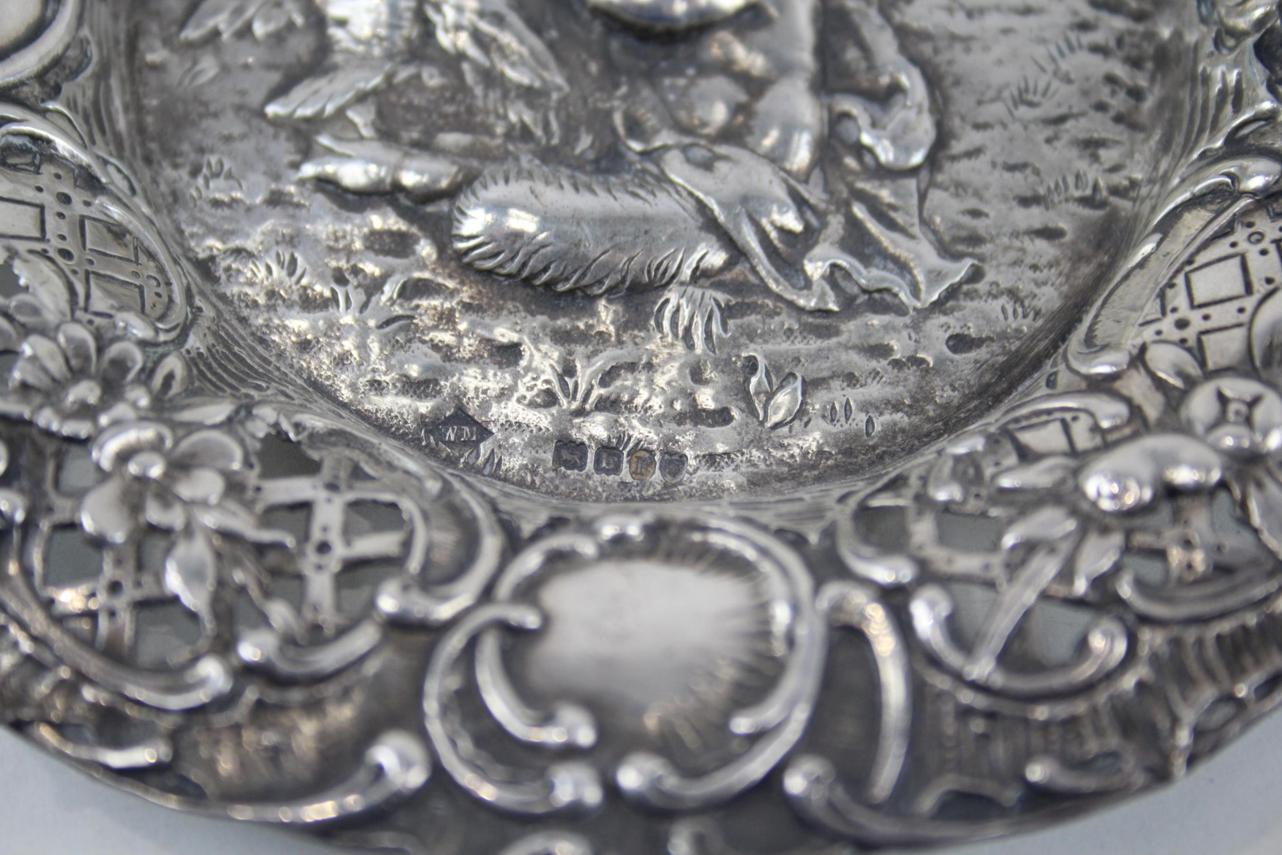 Antique Victorian 1897 London Sterling Silver Cherub Pin Trinket Dish (66g) - Maker - William Neal - Image 5 of 6