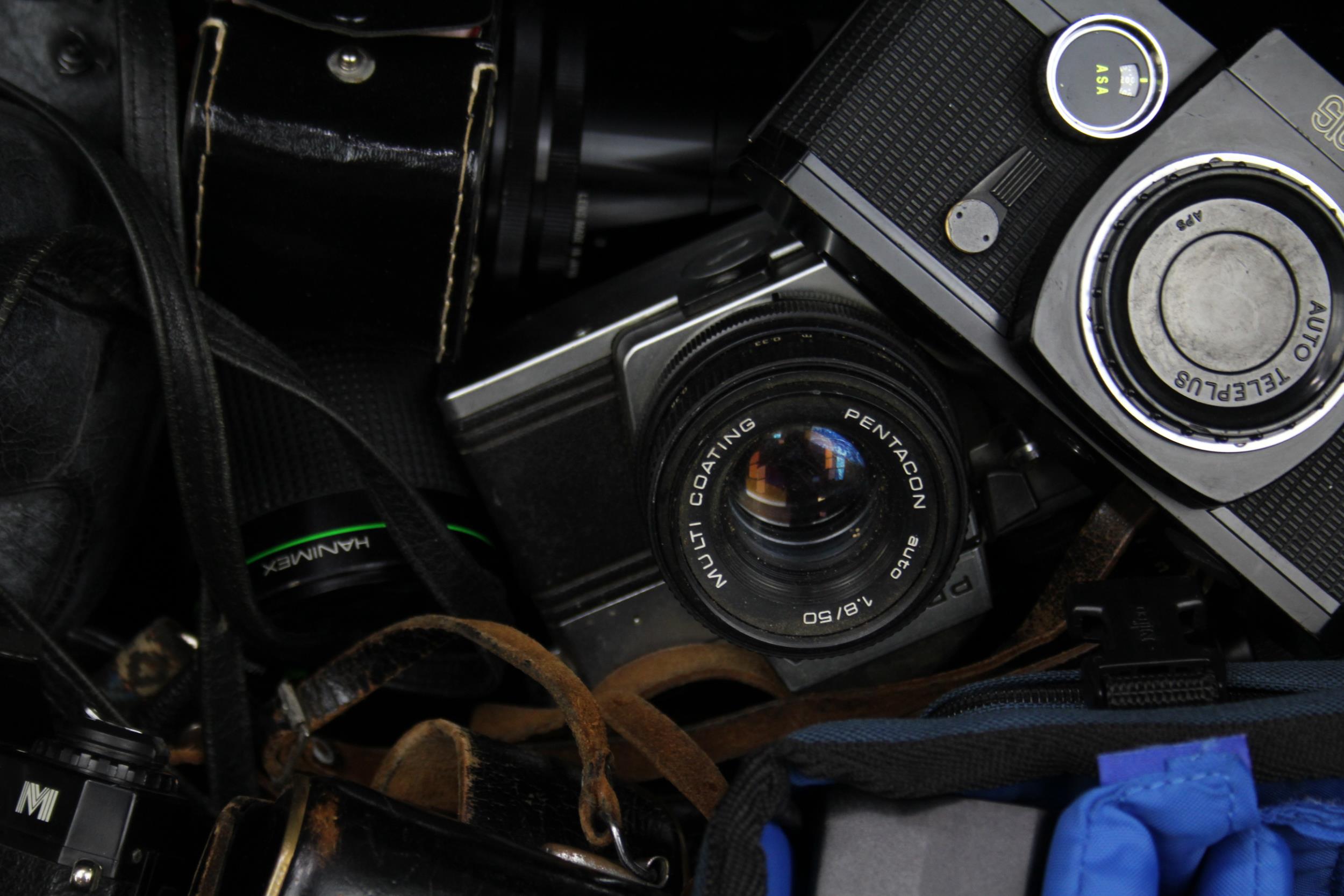 SLR Vintage Film Cameras Inc Zorki, Chinon, FED, Prakitca w/ Misc Lenses Job Lot - SLR Vintage - Image 4 of 6