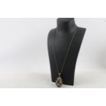 Silver statement Smokey Quartz necklace (53g)