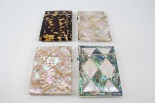 Card Cases For Repair Inc. Antique MOP Tortoiseshell & Abalone x 4 - Card Cases For Repair Inc.