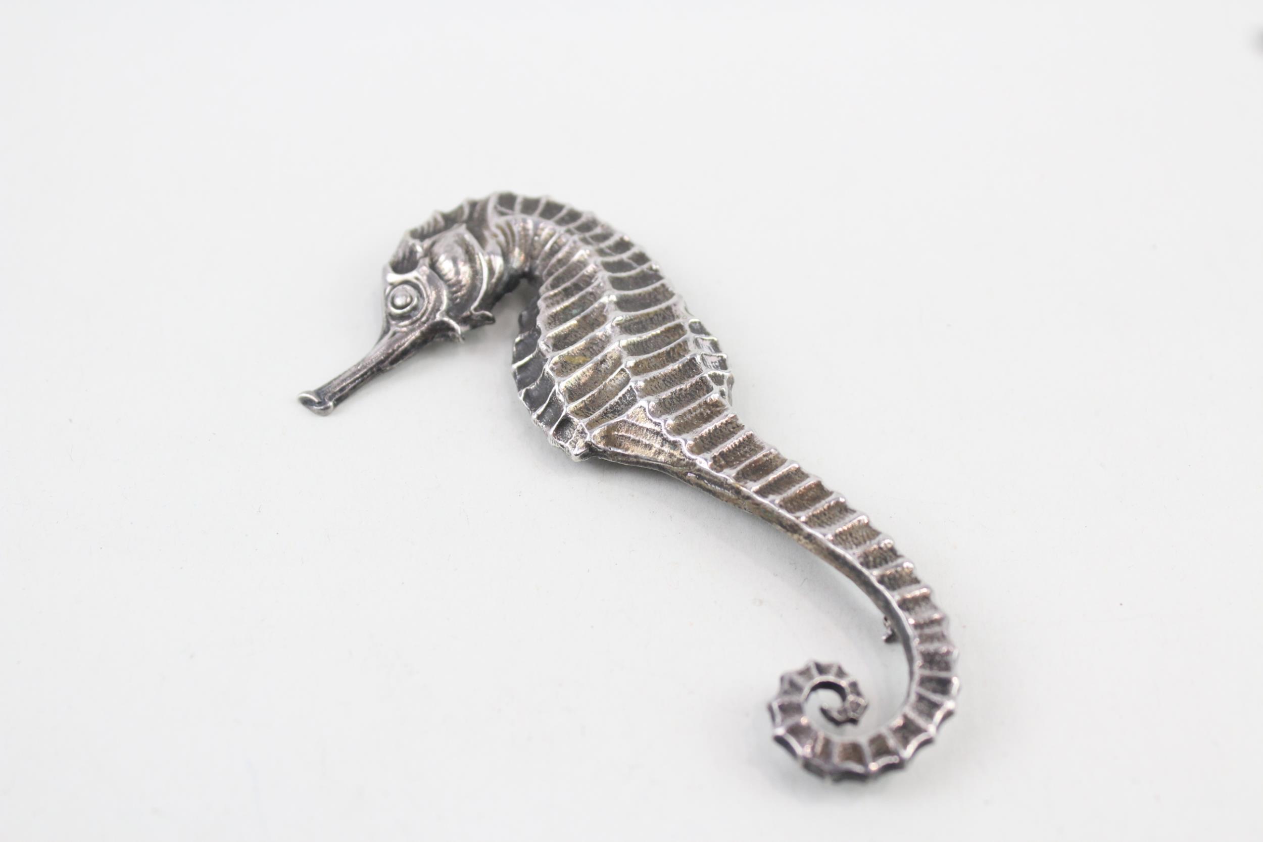 Silver seahorse brooch stamped Black, Starr & Gorham by Cini (15g)