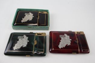 Combi Lighter Cigarette Cases Inc. Brit Zone WW2 In 3 Colours Job Lot x 3 - Combi Lighter