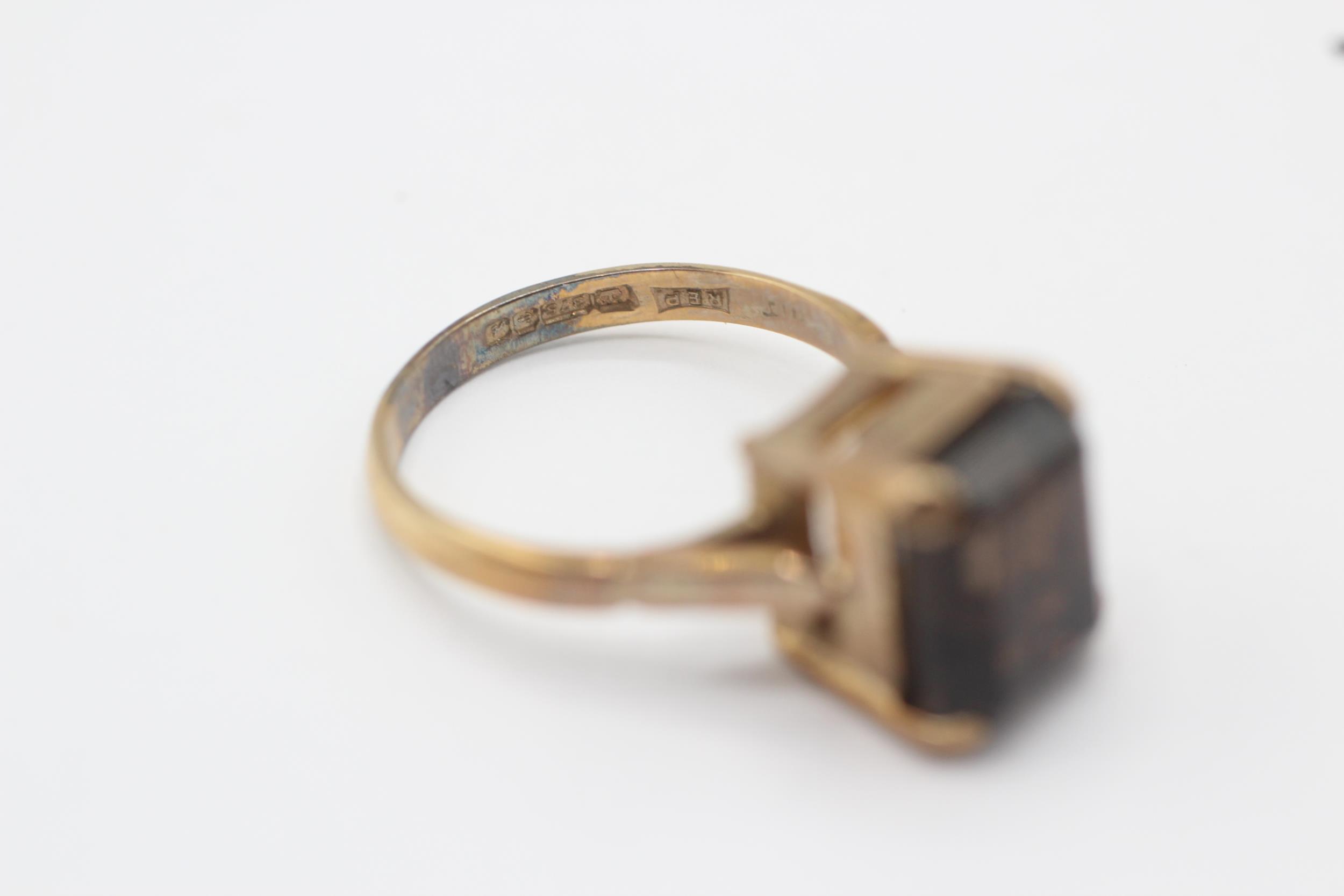 9ct gold smokey quartz single stone ring Size K 3.6 g - Image 6 of 6