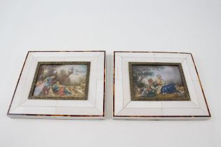 Antique Hand Painted Picture Frames 13cm by 14.5cm 251g - Antique Hand Painted Picture Frames 13cm