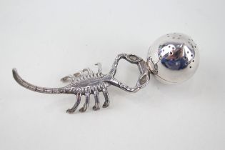 Vintage .850 SILVER Novelty Scorpion Pepperette (44g) - XRF TESTED FOR PURITY Length - 11cm In