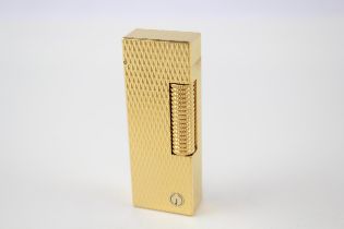 Vintage Dunhill Cigarette Lighter Flip Top Gold Plated Rollagas Working - Vintage Dunhill