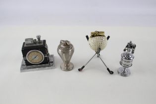 Vintage Table Lighters Inc Rare Ronson Art Deco Touch Tip & Novelty Golf Ball x4 - Vintage Table