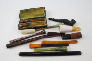 Cheroot Holders Job Lot Inc Antique Amber - Meerschaum - Bakelite x 14 - Cheroot Holders Job Lot Inc