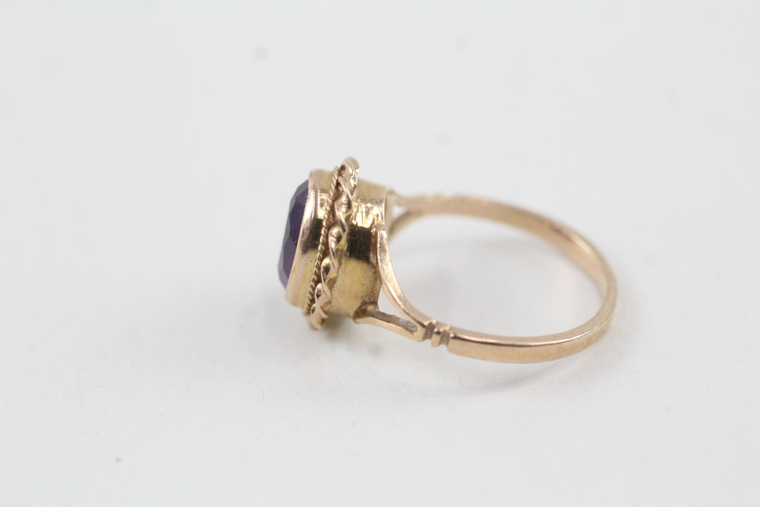 9ct gold amethyst single stone ring Size L 2.6 g - Image 3 of 5