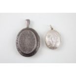Two silver Victorian locket pendants (20g)