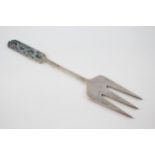 LIBERTY & CO. Arts & Crafts HM 1929 Birmingham Sterling Silver Toast Fork (55g) - w/ Enamel Detail