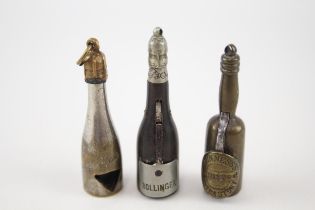 Cigar / Cigarillo Cutters Vintage Advertising Champagne / Beer Bottles x 3 - Cigar / Cigarillo