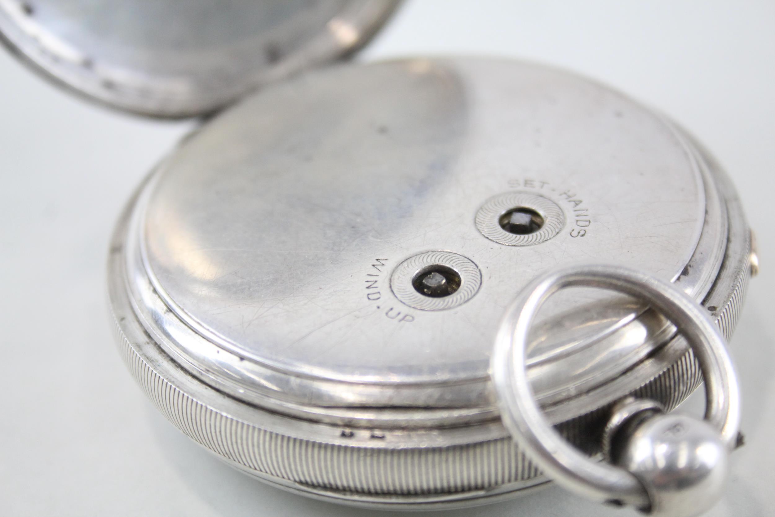 THOMAS RUSSELL & SON Sterling Silver Chronograph Pocket Watch Key-wind WORKING - THOMAS RUSSELL & - Image 4 of 5