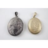 Two silver antique locket pendants including Gilt (33g)