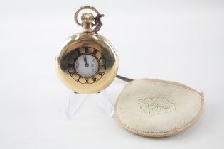 VERTEX REVUE Gents Rolled Gold Half Hunter Pocket Watch Hand-wind WORKING - VERTEX REVUE Gents