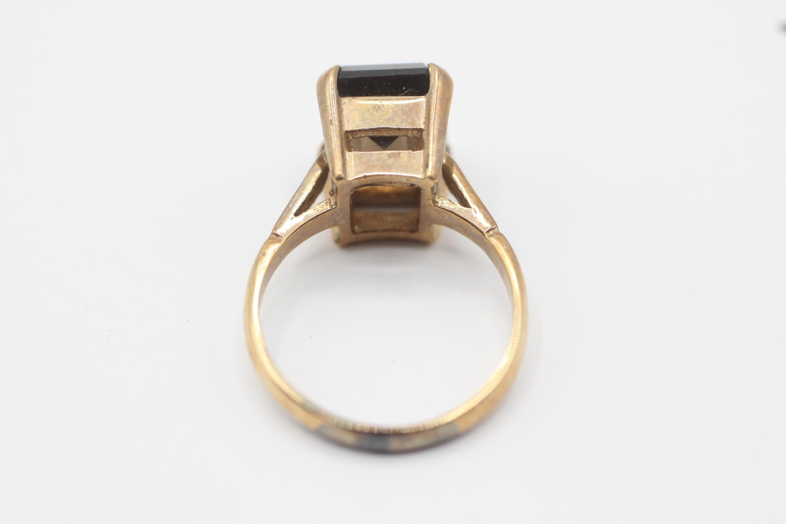 9ct gold smokey quartz single stone ring Size K 3.6 g - Image 4 of 6