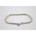 Silver box link bracelet by designer Tiffany & Co (15g)