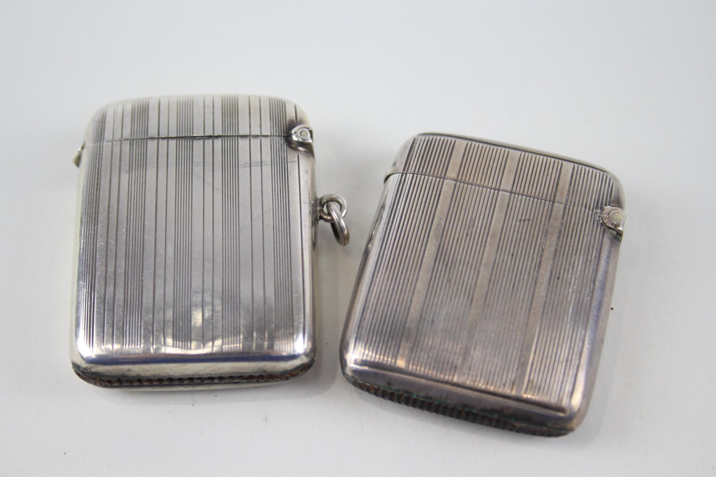 2 x Antique .925 Sterling Silver Vesta / Match Cases Inc Victorian Etc (69g) - w/ Personal - Image 4 of 4