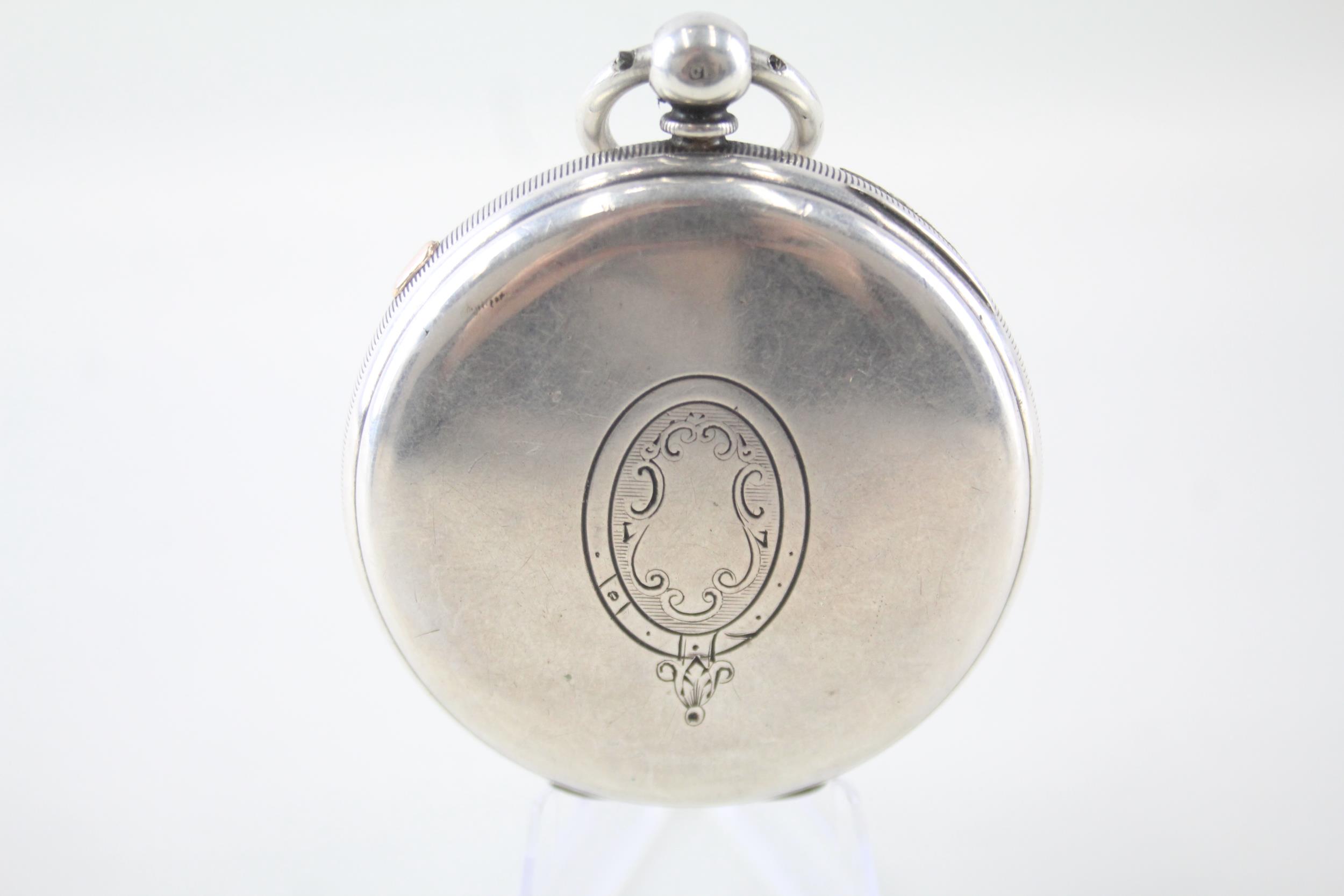 THOMAS RUSSELL & SON Sterling Silver Chronograph Pocket Watch Key-wind WORKING - THOMAS RUSSELL & - Image 2 of 5