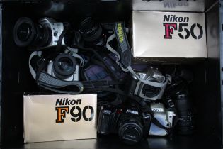 SLR Vintage Film Cameras Inc Canon, Pentax, Minolta Etc w/ Misc Lenses Job Lot - SLR Vintage Film