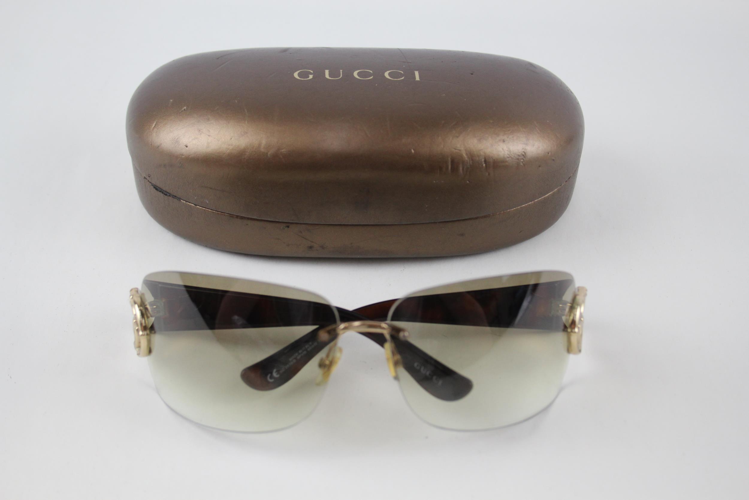 Designer Gucci Sunglasses In Case - Items are in previously owned condition Signs of age & wear