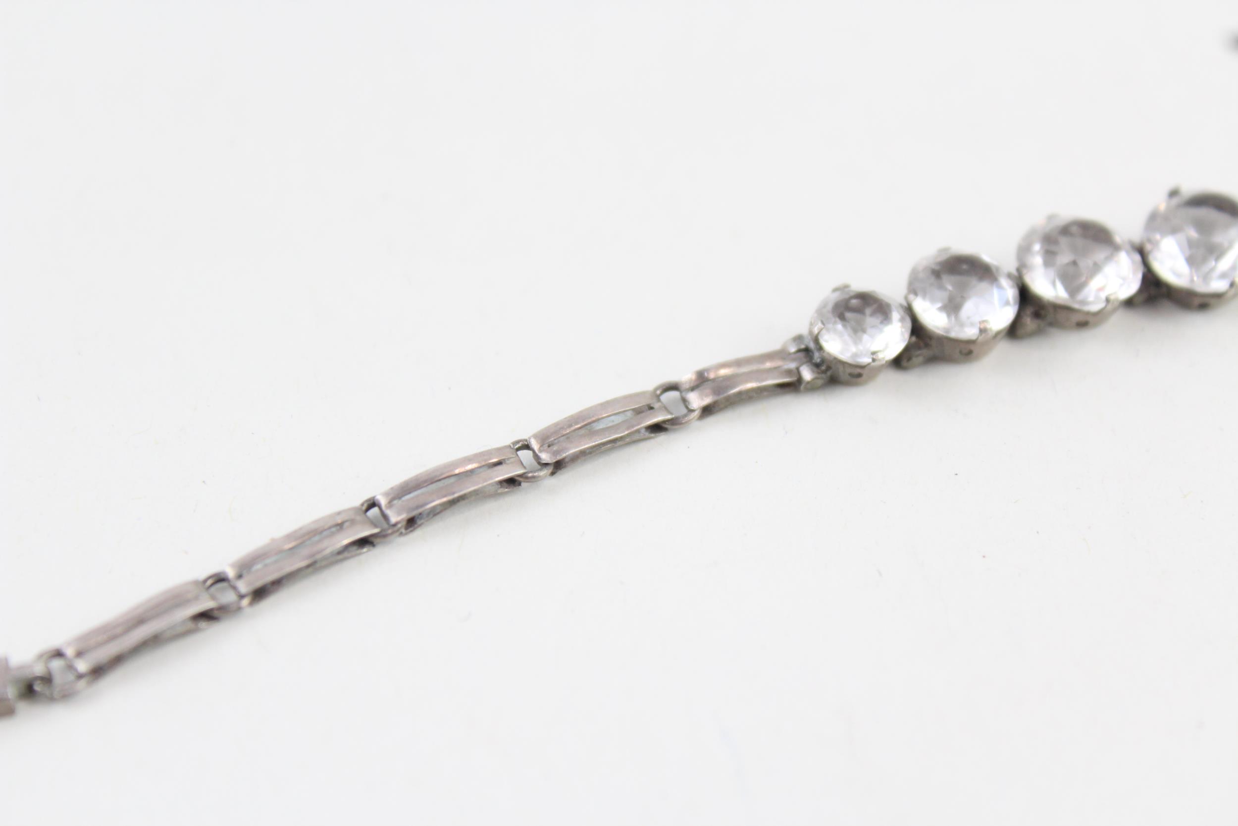 Silver antique stone set bracelet (5g) - Image 3 of 7