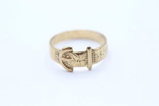 9ct gold vintage buckle ring Size J 1.9 g