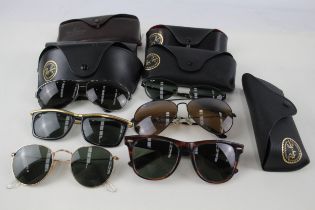 6 x Designer RayBan Sunglasses W/ Cases - Items are in previously owned condition Signs of age &