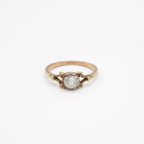 9ct gold antique white sapphire solitaire ring, bezel set (1.9g) Size N