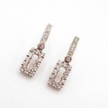 HM 9ct gold earrings decorated with white CZ stones (3.3g)