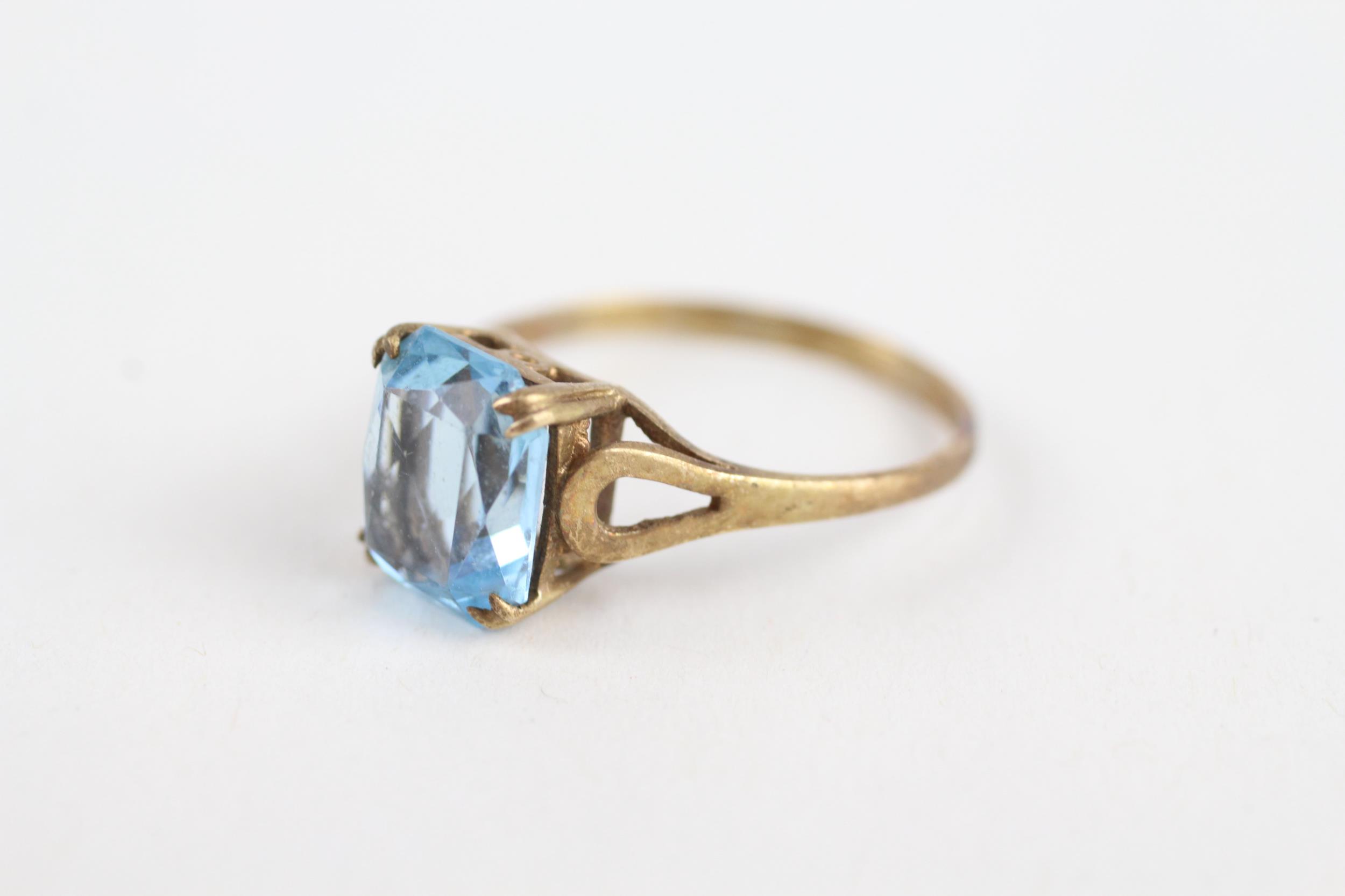 9ct gold vintage blue paste dress ring Size P - 2.2 g - Image 3 of 4