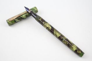 Vintage WATERMAN Ideal 32 1/2 Green Casing Ladies Fountain Pen w/ 14ct Gold Nib - Dip Tested &