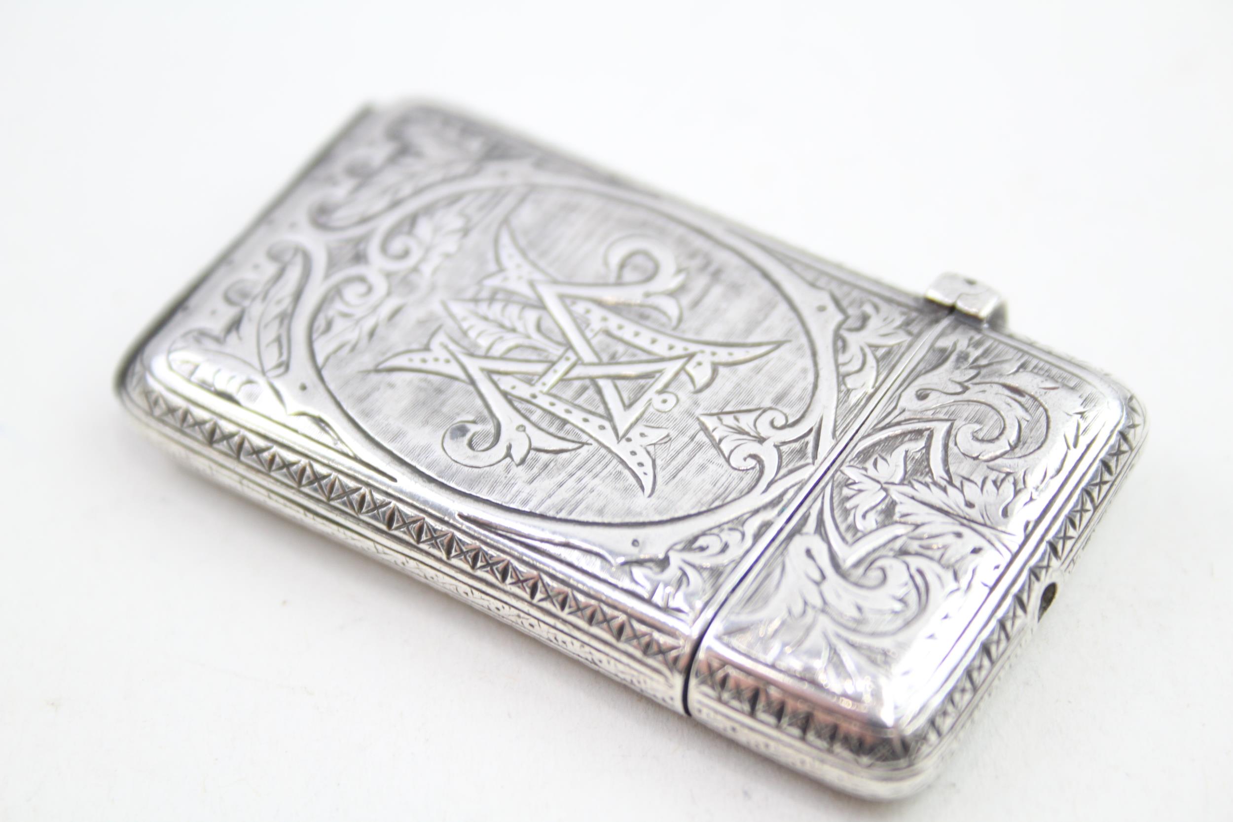 Antique / Vintage .925 Sterling Silver Vesta / Match Case w/ Hunting Scene (22g) - XRF TESTED FOR - Image 2 of 6