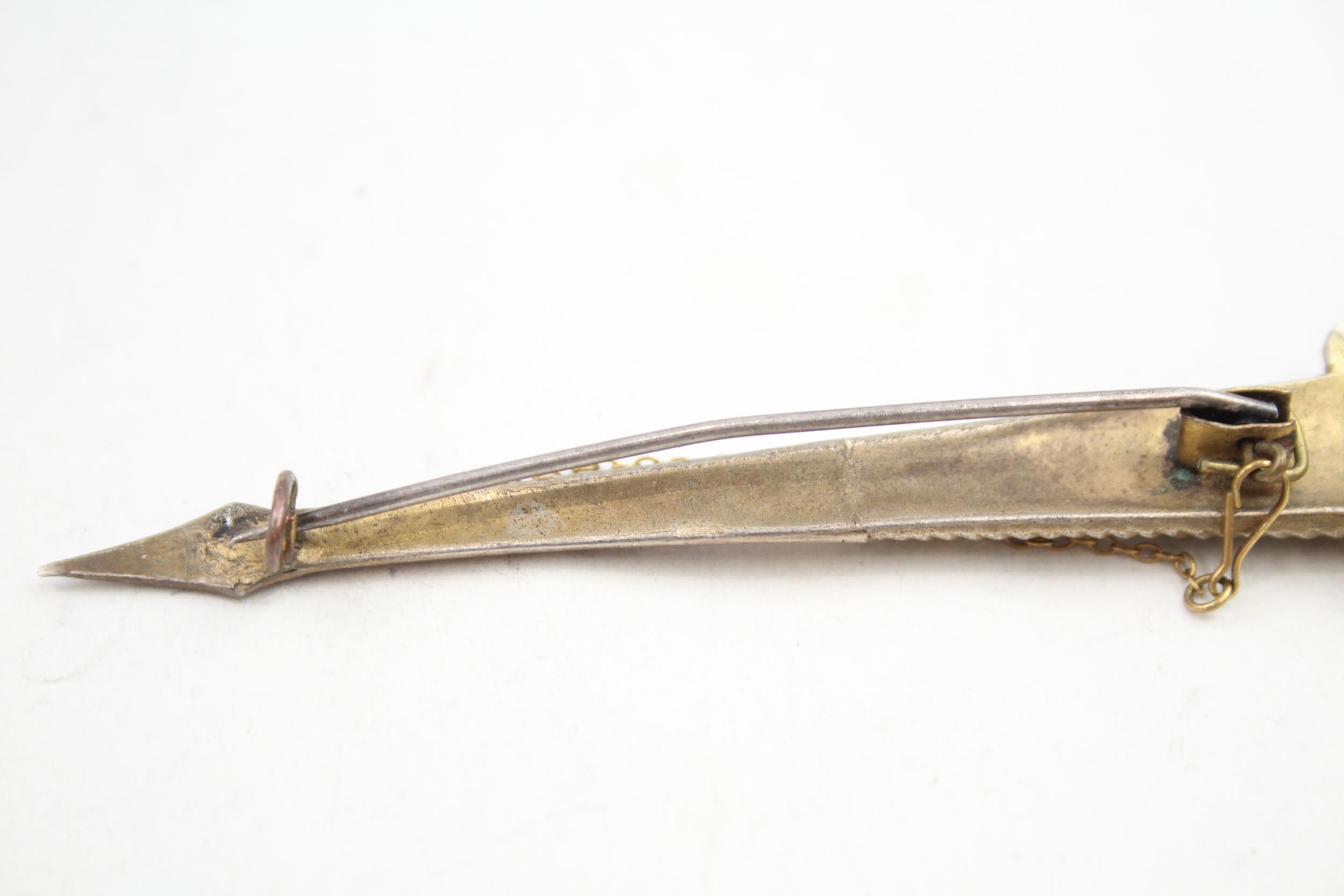 Antique 800 silver ruby set brooch (18g) - Bild 6 aus 7
