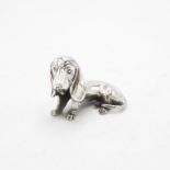 HM 925 Sterling Silver Bassett Hound Dog in excellent condition (15g) 40mm long