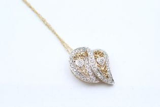 9ct gold diamond necklace - 4.6 g