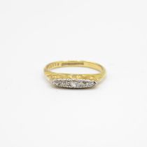 18ct gold & platinum vintage diamond ring Size N - 3 g