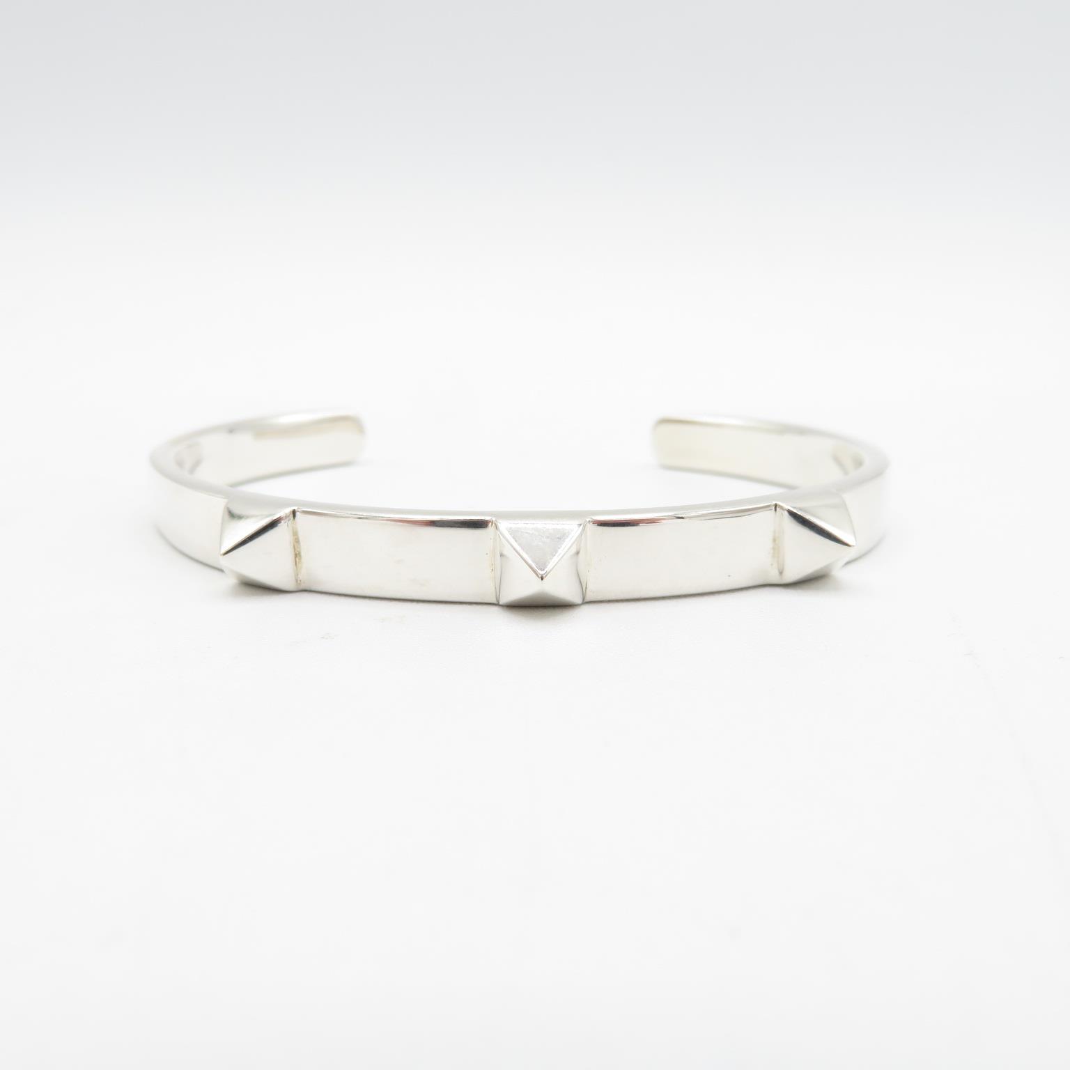 HM 925 Sterling Silver Brutalist Spikes bangle - adjustable - (27.3g) In excellent condition - Image 2 of 5