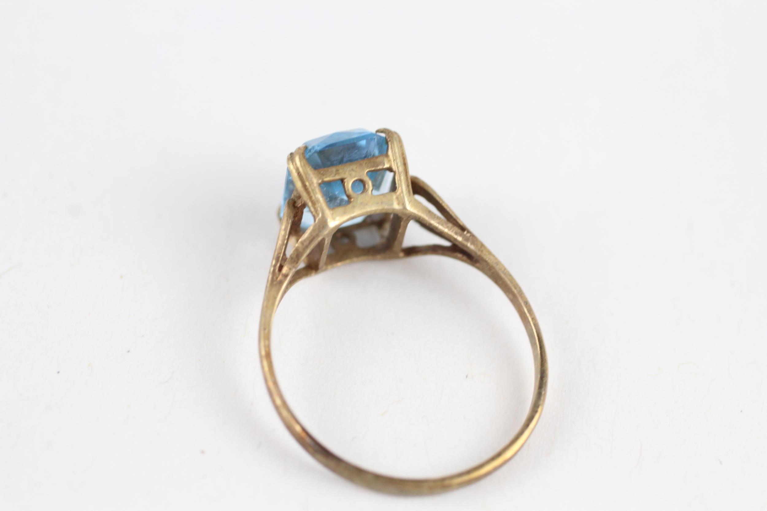 9ct gold vintage blue paste dress ring Size P - 2.2 g - Image 4 of 4