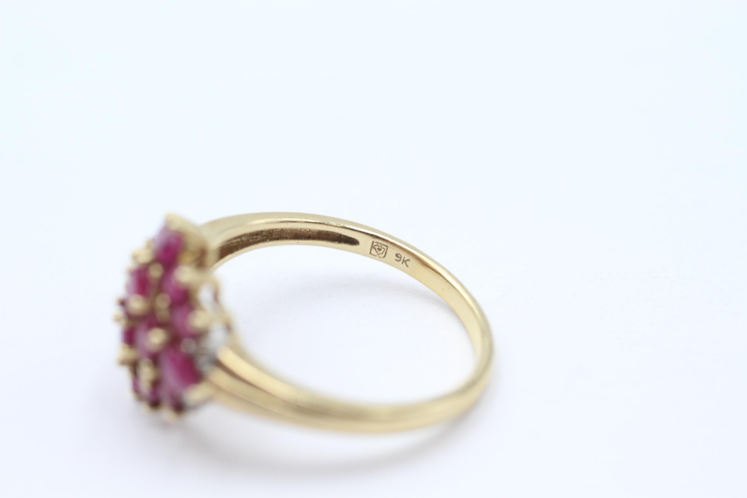 9ct gold ruby & diamond dress ring Size S - 3.2 g - Image 4 of 4