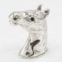 Horse's head HM 925 Sterling Silver Vesta in excellent condition with tight closing hinged lid and