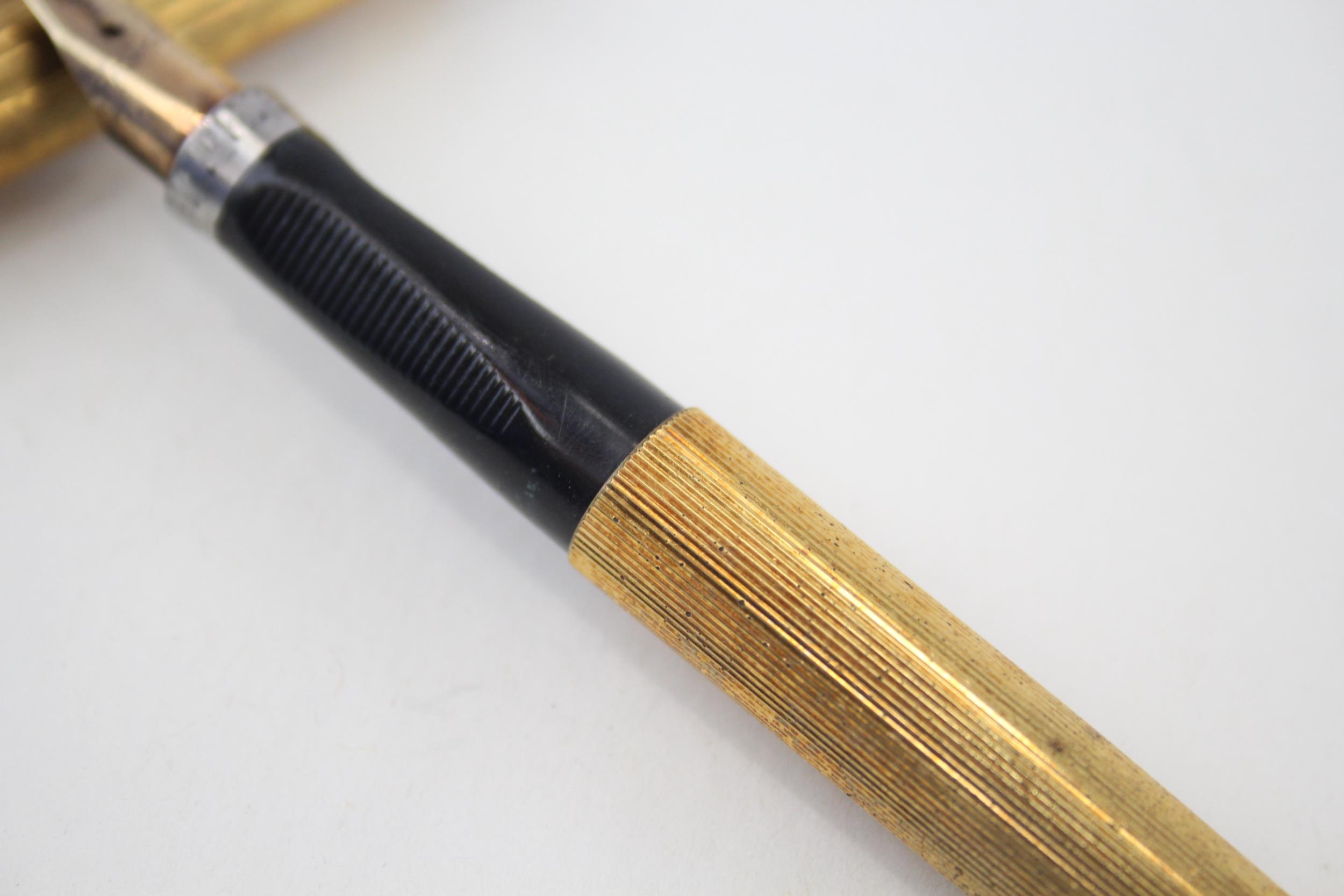 Vintage PARKER 75 Gold Plated Fountain Pen w/ 14ct Gold Nib WRITING - Dip Tested & WRITING In - Bild 3 aus 4